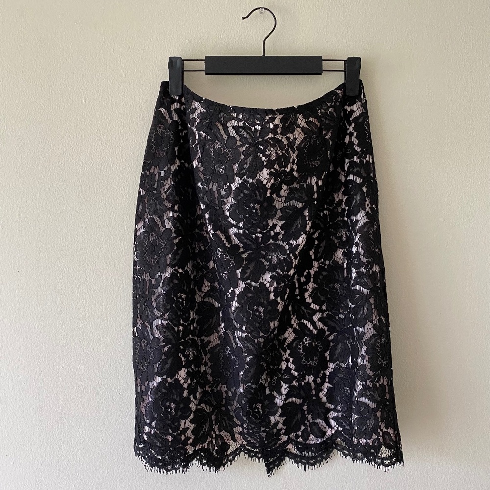 Vince Camuto Black Lace Pencil Skirt Size 12